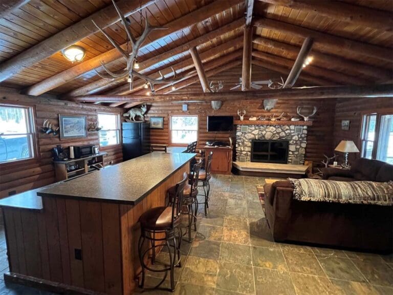 Whitetail Cabin Living Room and Dining
